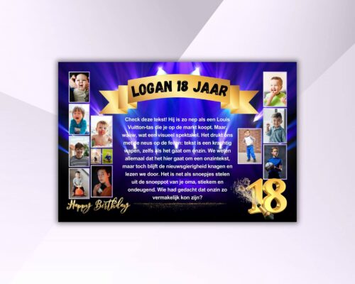 Spandoek Verjaardag 18jaar