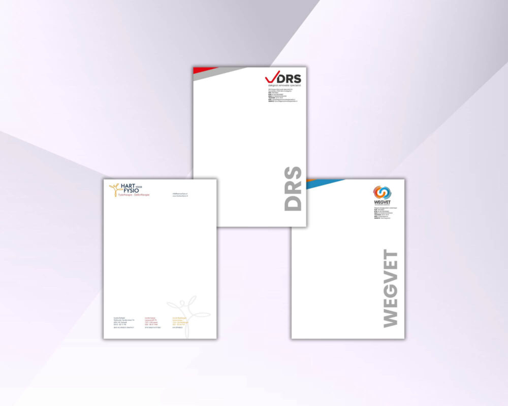 Professioneel geprint briefpapier op A4-formaat met haarscherpe full colour print. Perfect voor facturen, offertes of correspondentie in jouw huisstijl.