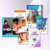 Diverse brochures in verschillende maten en formaten, overzichtelijk gepresenteerd.